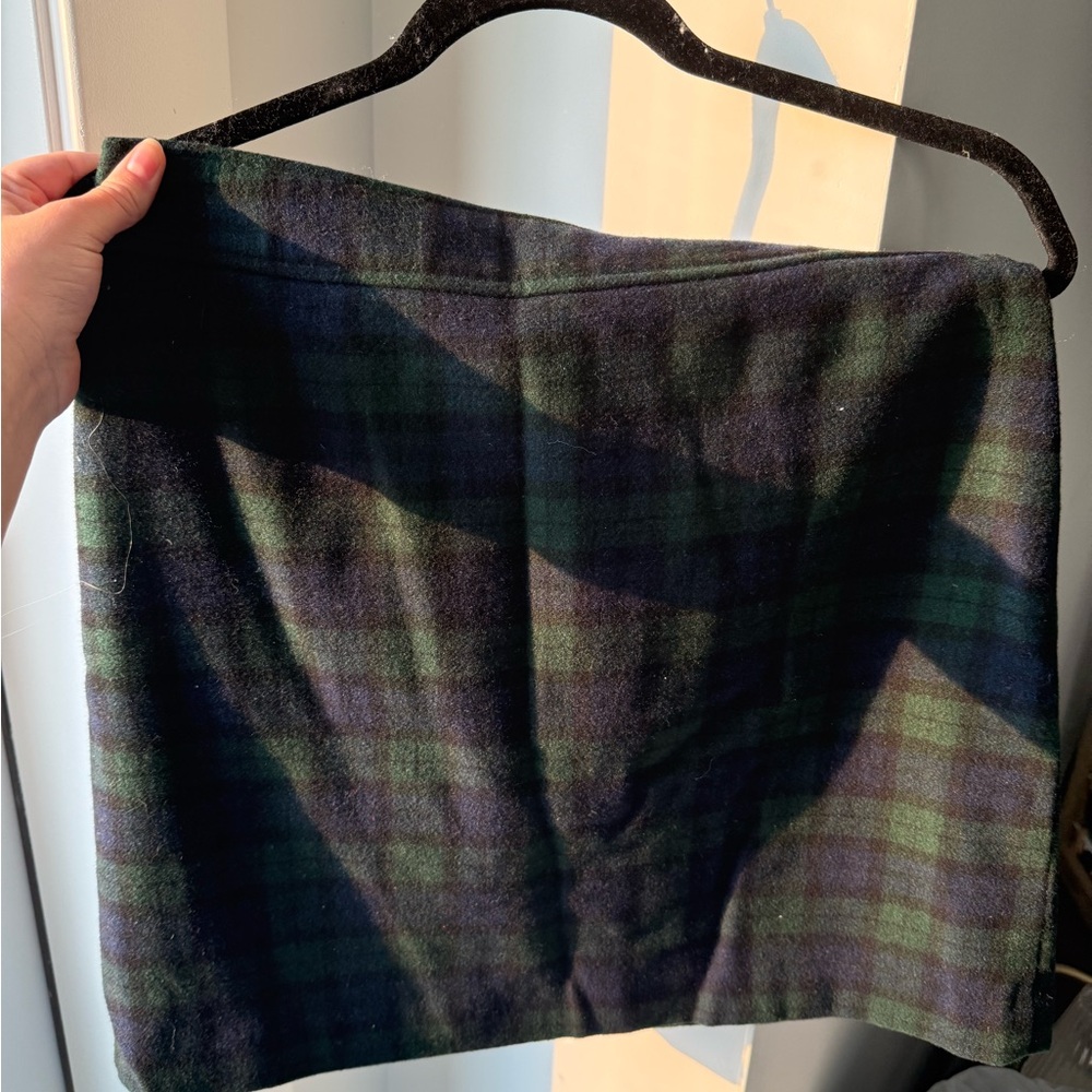 J. Crew Blue and Green Mini Pencil Skirt